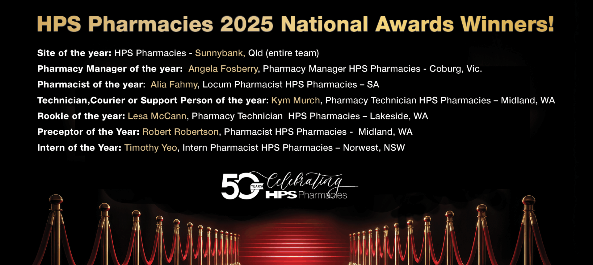 2025 HPS Award winners
